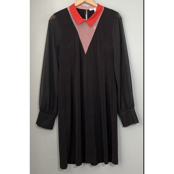 BCBG Generation Size Small Black Red Dress Avant Garde Whimsigoth Vamp Dracula - Picture 1 of 8